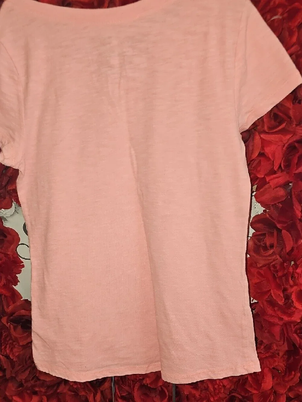 Justice Girls' Light Pink/Coral V-Neck Tee Size 12